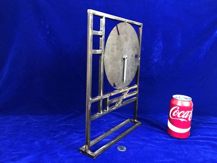 Vintage 1987 Robert Sonneman For George Kovacs Metal Clock - Needs New Replacement Clock Mechanism [Photo 4]