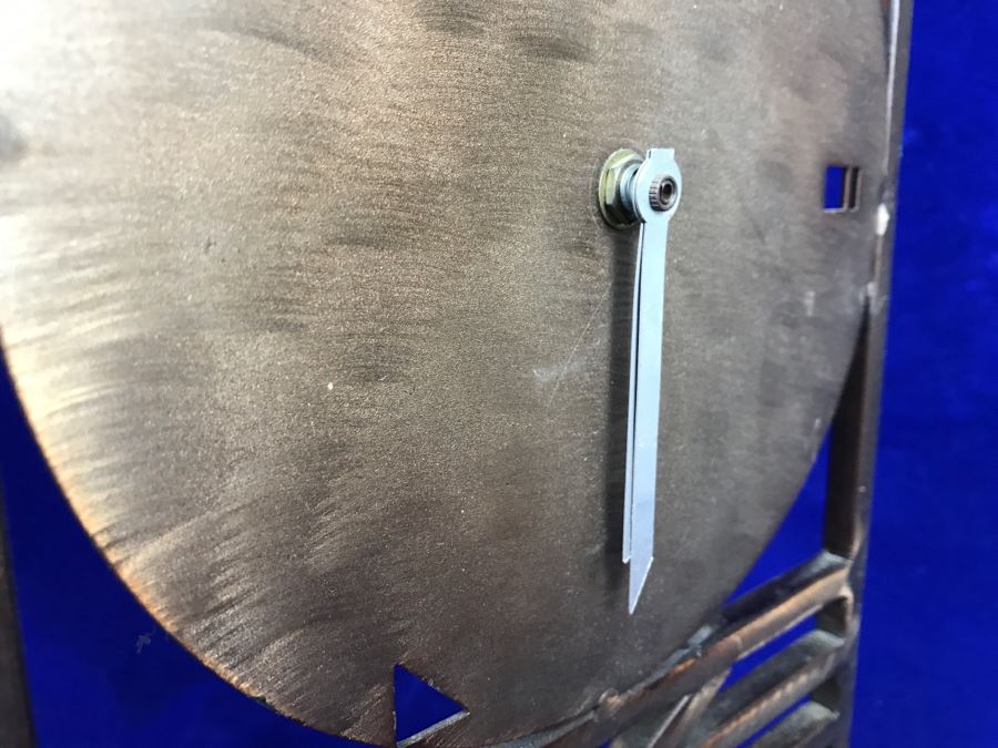 Vintage 1987 Robert Sonneman For George Kovacs Metal Clock - Needs New Replacement Clock Mechanism [Photo 5]