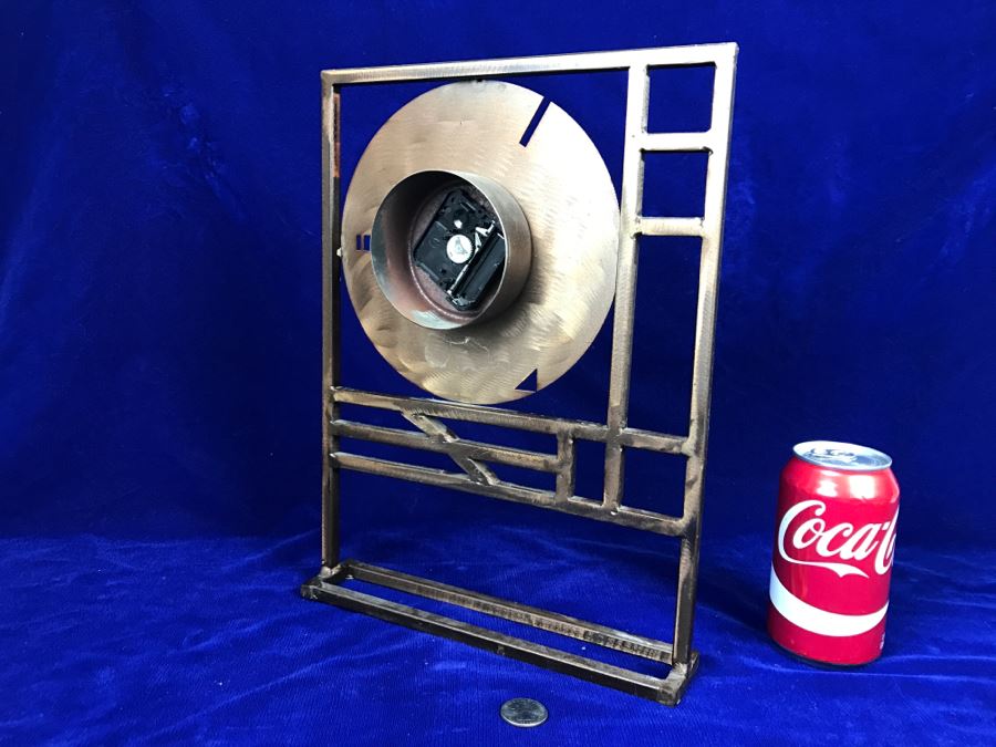 Vintage 1987 Robert Sonneman For George Kovacs Metal Clock - Needs New Replacement Clock Mechanism [Photo 6]