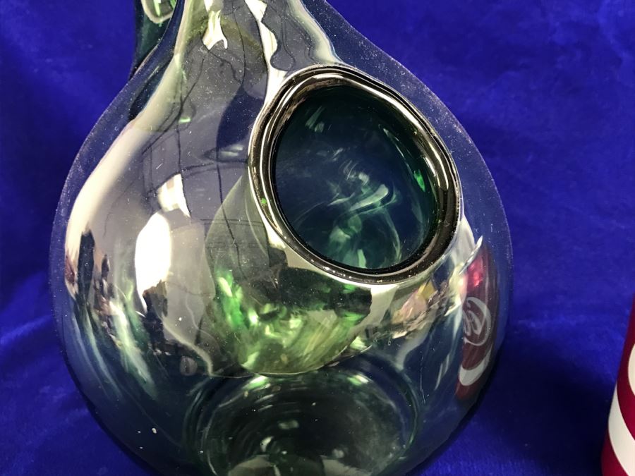 Vintage Hand Blown Green Glass Wine Decanter [Photo 5]