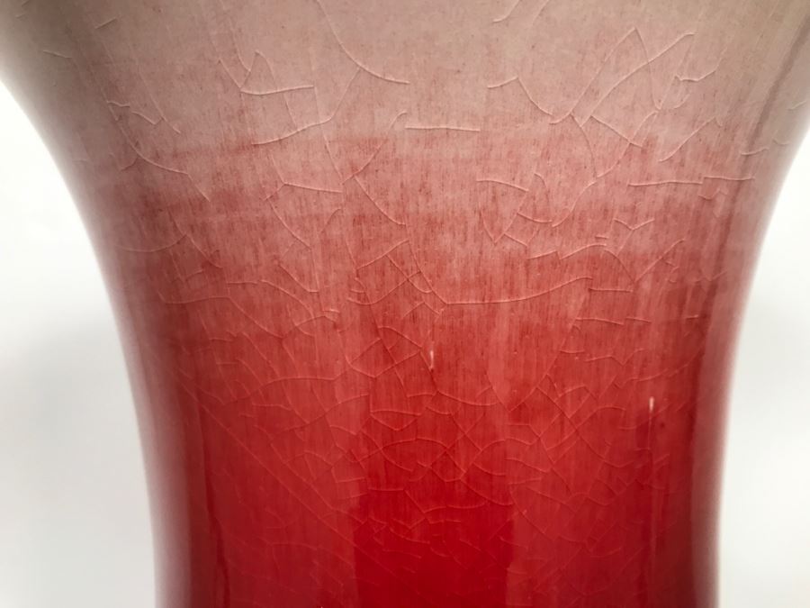 JUST ADDED - Huge Chinese Contemporary Red And White Vase [Photo 5]