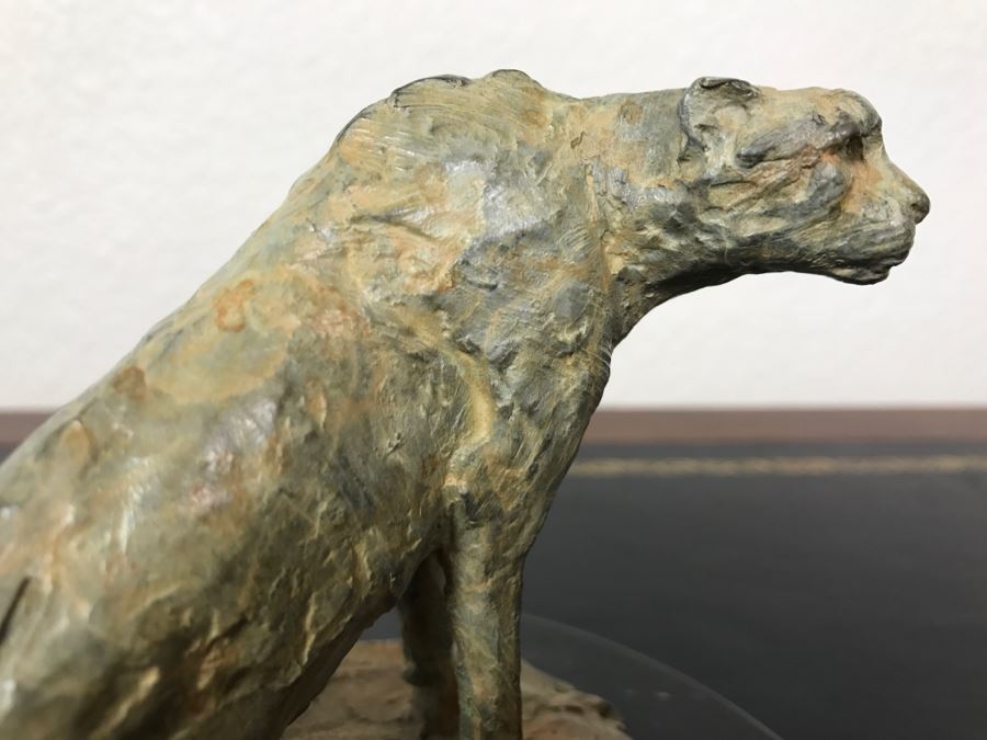 Richard D. MacDonald 1998 Limited Edition Bronze Sculpture 'Cheetah Study II' 5 1/2' X 5 3/4' X 4' 82 Of 250 With COA Estimate $450 [Photo 8]