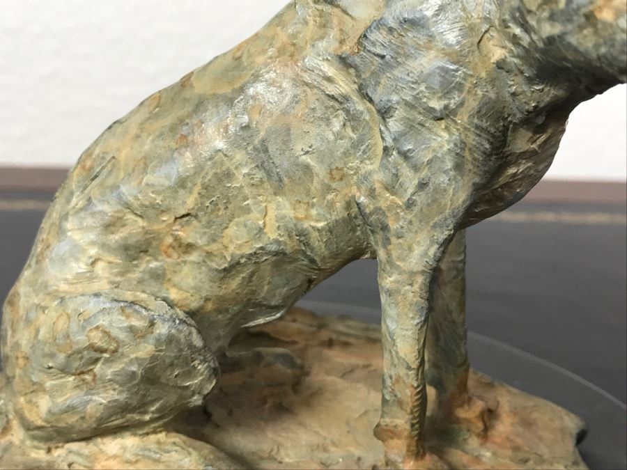 Richard D. MacDonald 1998 Limited Edition Bronze Sculpture 'Cheetah Study II' 5 1/2' X 5 3/4' X 4' 82 Of 250 With COA Estimate $450 [Photo 23]