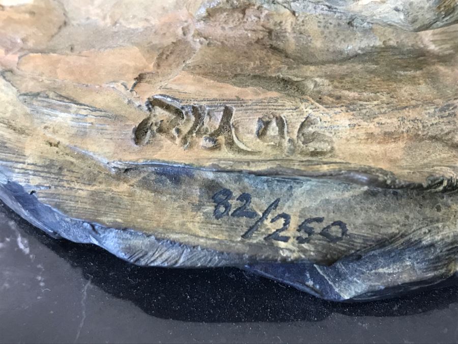 Richard D. MacDonald 1998 Limited Edition Bronze Sculpture 'Cheetah Study II' 5 1/2' X 5 3/4' X 4' 82 Of 250 With COA Estimate $450 [Photo 11]