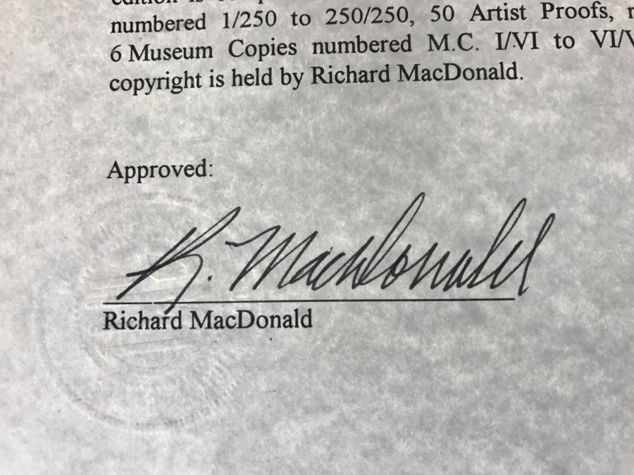 Richard D. MacDonald 1998 Limited Edition Bronze Sculpture 'Cheetah Study II' 5 1/2' X 5 3/4' X 4' 82 Of 250 With COA Estimate $450 [Photo 27]