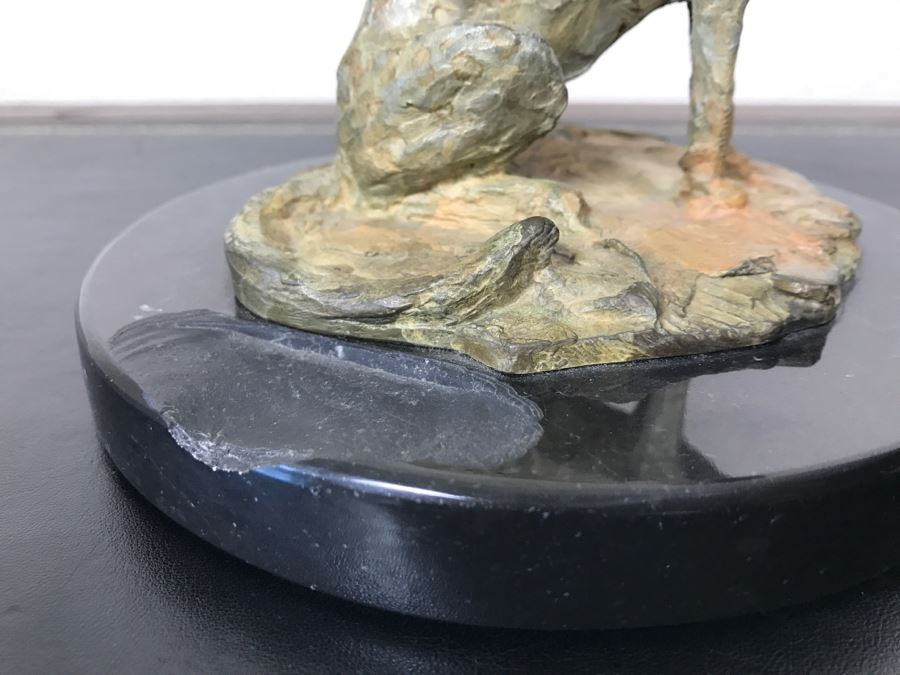 Richard D. MacDonald 1998 Limited Edition Bronze Sculpture 'Cheetah Study II' 5 1/2' X 5 3/4' X 4' 82 Of 250 With COA Estimate $450 [Photo 5]