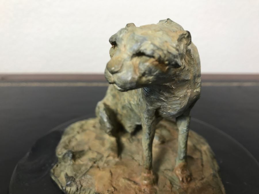 Richard D. MacDonald 1998 Limited Edition Bronze Sculpture 'Cheetah Study II' 5 1/2' X 5 3/4' X 4' 82 Of 250 With COA Estimate $450 [Photo 19]