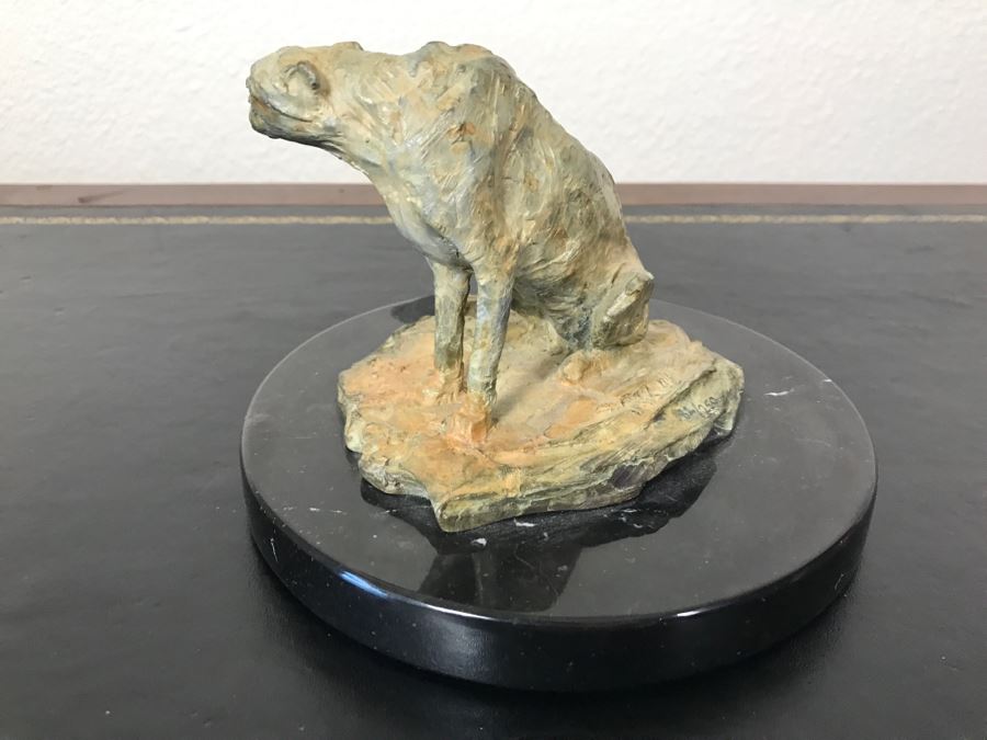 Richard D. MacDonald 1998 Limited Edition Bronze Sculpture 'Cheetah Study II' 5 1/2' X 5 3/4' X 4' 82 Of 250 With COA Estimate $450 [Photo 14]