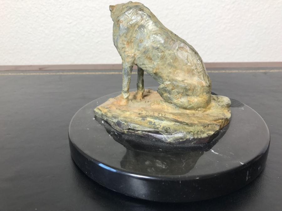 Richard D. MacDonald 1998 Limited Edition Bronze Sculpture 'Cheetah Study II' 5 1/2' X 5 3/4' X 4' 82 Of 250 With COA Estimate $450 [Photo 10]