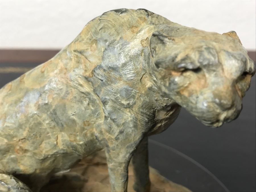 Richard D. MacDonald 1998 Limited Edition Bronze Sculpture 'Cheetah Study II' 5 1/2' X 5 3/4' X 4' 82 Of 250 With COA Estimate $450 [Photo 22]