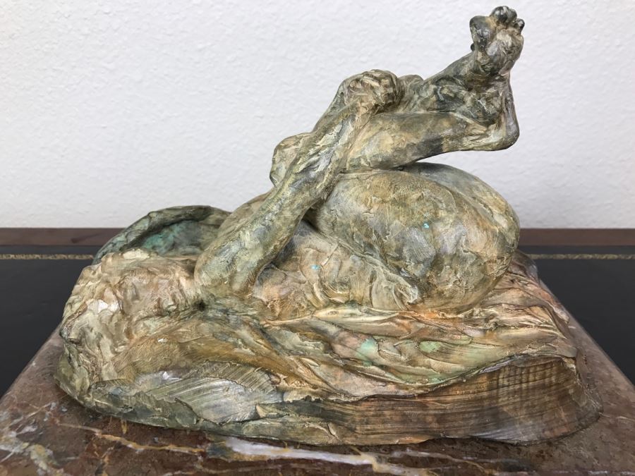 Richard D. MacDonald 2000 Limited Edition Bronze Sculpture Of Reclining Nude Woman On Heavy Marble Base 17 Of 90 Estimate $5,200 [Photo 15]