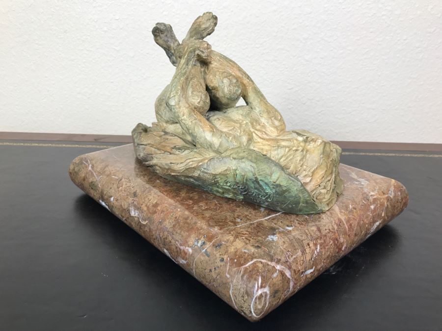 Richard D. MacDonald 2000 Limited Edition Bronze Sculpture Of Reclining Nude Woman On Heavy Marble Base 17 Of 90 Estimate $5,200 [Photo 21]
