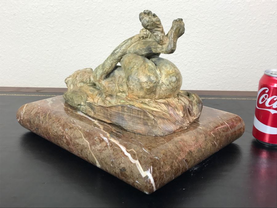 Richard D. MacDonald 2000 Limited Edition Bronze Sculpture Of Reclining Nude Woman On Heavy Marble Base 17 Of 90 Estimate $5,200 [Photo 2]