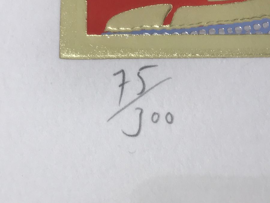 Romain Erte Framed Limited Edition Serigraph Print With Gold Foil Stamping Title 'Samson & Delilah' Signed By ERTE 75 Of 300 37' X 31.5' Retails $11,850 [Photo 5]