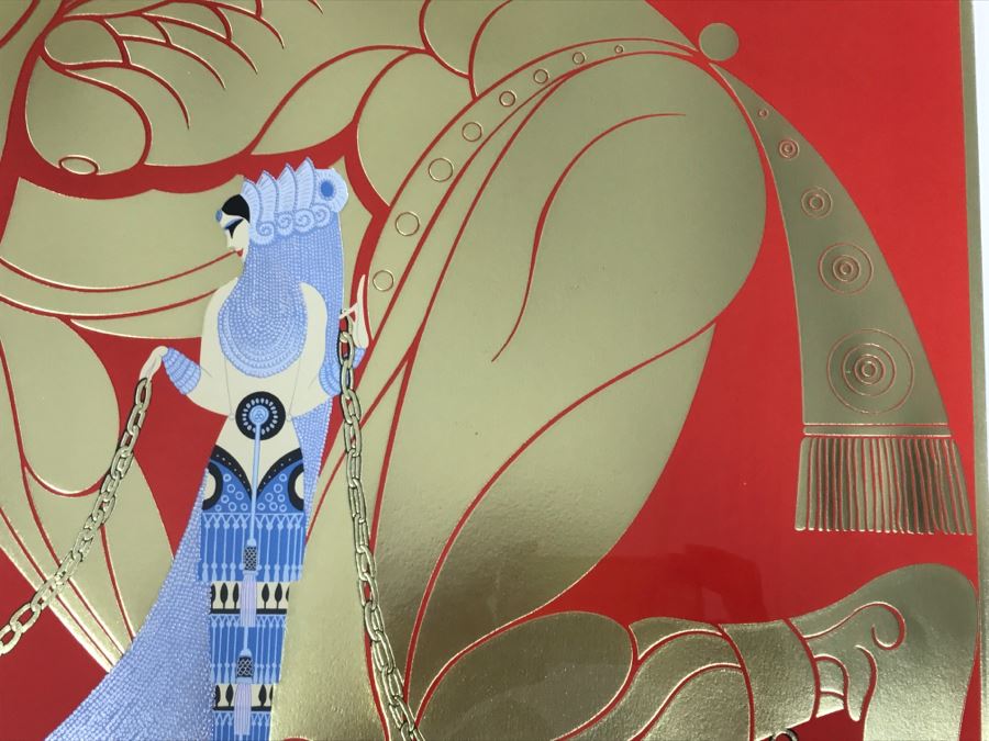 Romain Erte Framed Limited Edition Serigraph Print With Gold Foil Stamping Title 'Samson & Delilah' Signed By ERTE 75 Of 300 37' X 31.5' Retails $11,850 [Photo 12]