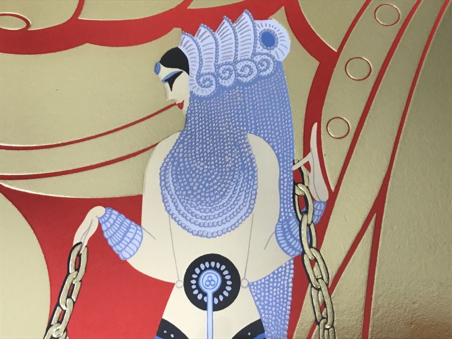 Romain Erte Framed Limited Edition Serigraph Print With Gold Foil Stamping Title 'Samson & Delilah' Signed By ERTE 75 Of 300 37' X 31.5' Retails $11,850 [Photo 10]