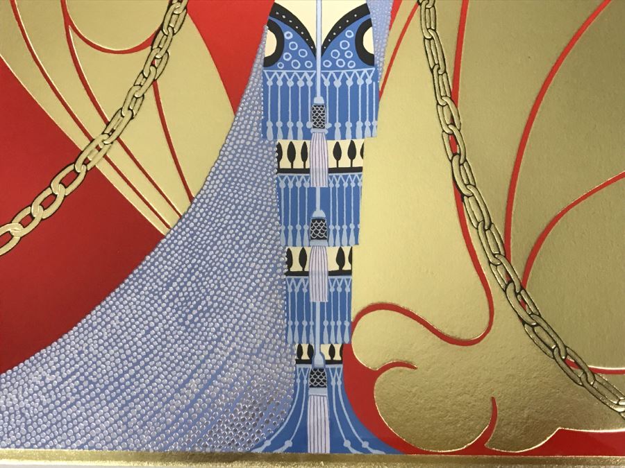 Romain Erte Framed Limited Edition Serigraph Print With Gold Foil Stamping Title 'Samson & Delilah' Signed By ERTE 75 Of 300 37' X 31.5' Retails $11,850 [Photo 11]