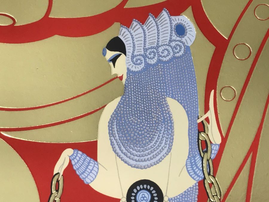 Romain Erte Framed Limited Edition Serigraph Print With Gold Foil Stamping Title 'Samson & Delilah' Signed By ERTE 75 Of 300 37' X 31.5' Retails $11,850 [Photo 6]