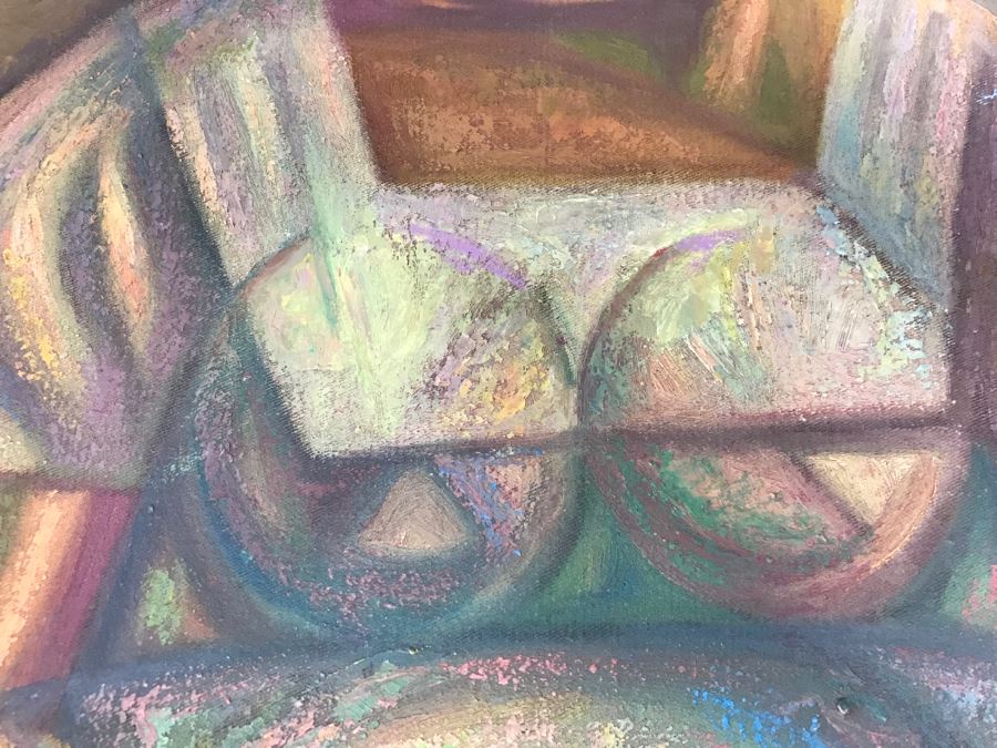 1967 Original Oil Painting On Canvas By Manuel Varrona Titled 'Tortillera' Exhibited In Paris, France At The International Festival Of The Painting 44' X 34' Estimate $1,500 [Photo 15]