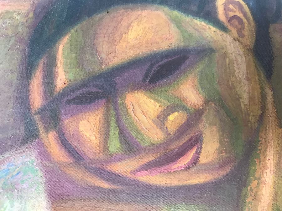 1967 Original Oil Painting On Canvas By Manuel Varrona Titled 'Tortillera' Exhibited In Paris, France At The International Festival Of The Painting 44' X 34' Estimate $1,500 [Photo 14]