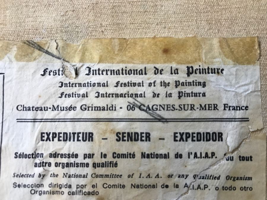 1967 Original Oil Painting On Canvas By Manuel Varrona Titled 'Tortillera' Exhibited In Paris, France At The International Festival Of The Painting 44' X 34' Estimate $1,500 [Photo 20]