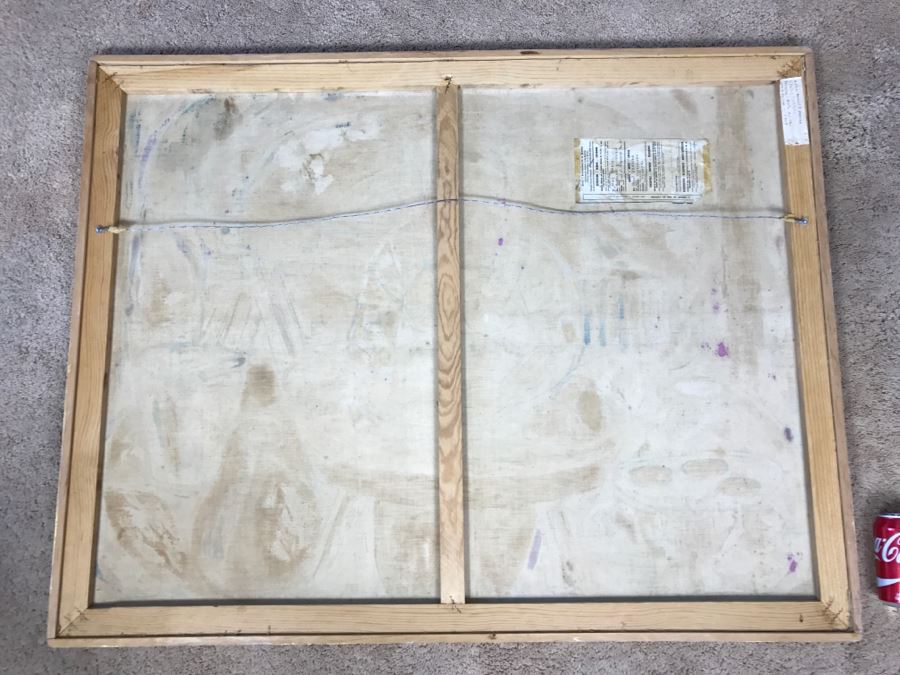 1967 Original Oil Painting On Canvas By Manuel Varrona Titled 'Tortillera' Exhibited In Paris, France At The International Festival Of The Painting 44' X 34' Estimate $1,500 [Photo 16]