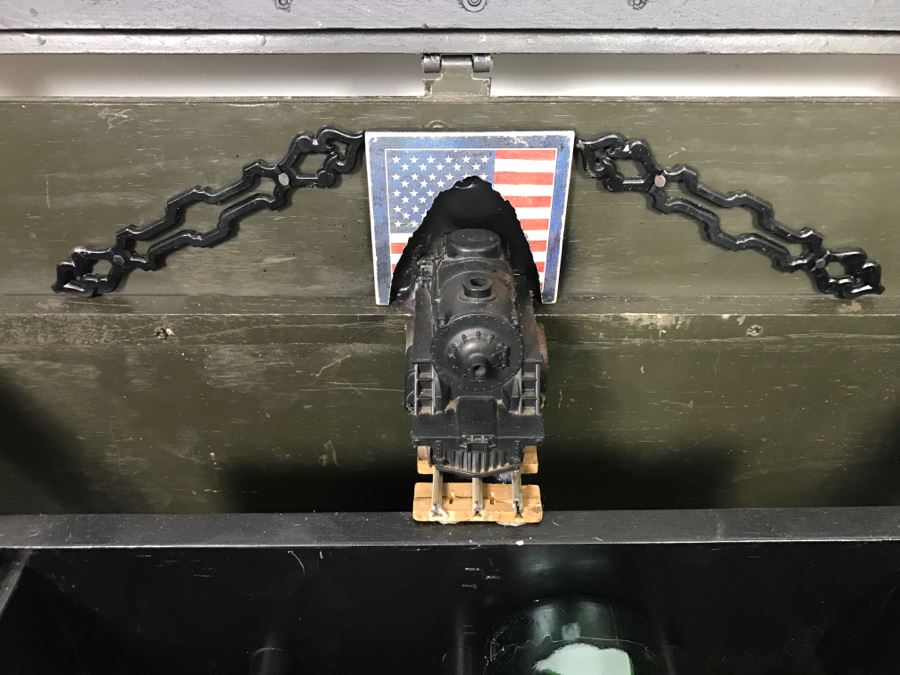 Very Cool Folk Art Military Themed Bar Wine Storage Locker With Trench Art 'Take A Shot' Bullet Shot Glasses Plus Bottle Openers - See All Photos [Photo 34]