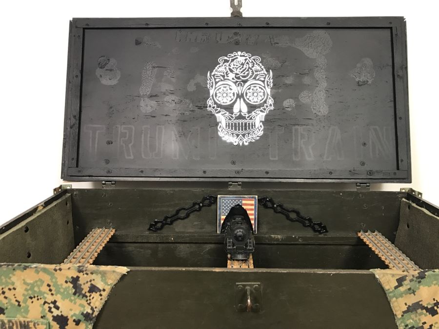 Very Cool Folk Art Military Themed Bar Wine Storage Locker With Trench Art 'Take A Shot' Bullet Shot Glasses Plus Bottle Openers - See All Photos [Photo 32]
