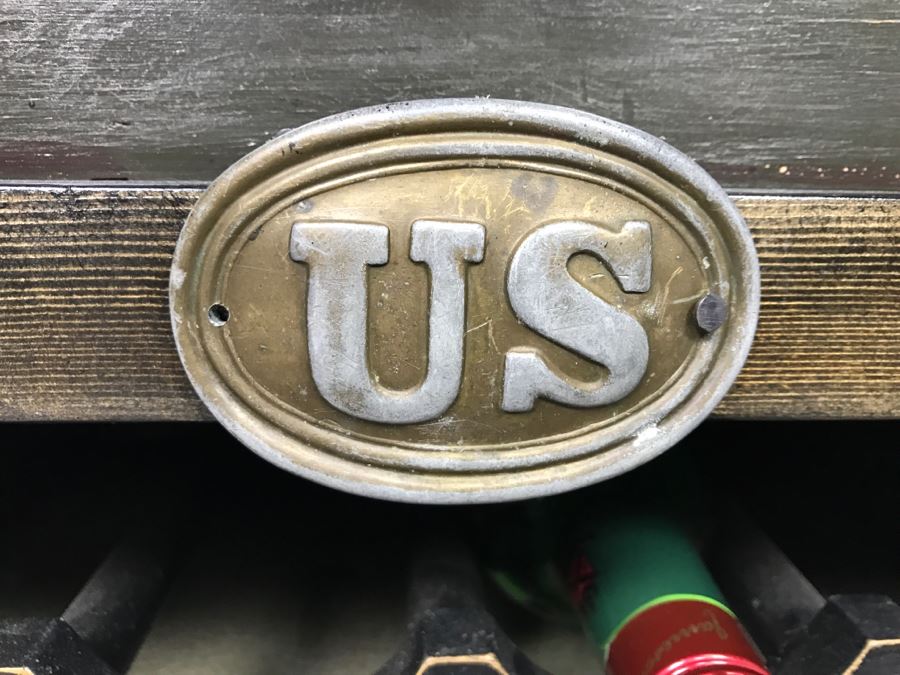 Very Cool Folk Art Military Themed Bar Wine Storage Locker With Trench Art 'Take A Shot' Bullet Shot Glasses Plus Bottle Openers - See All Photos [Photo 13]