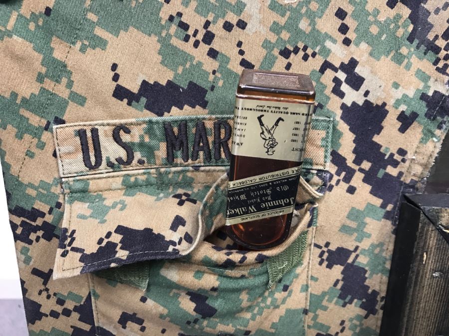 Very Cool Folk Art Military Themed Bar Wine Storage Locker With Trench Art 'Take A Shot' Bullet Shot Glasses Plus Bottle Openers - See All Photos [Photo 14]