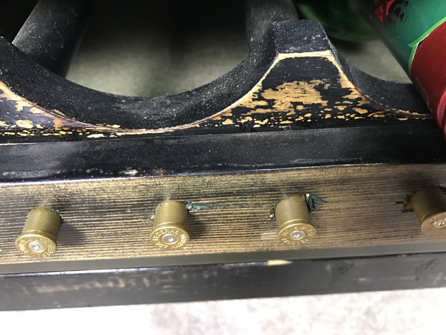 Very Cool Folk Art Military Themed Bar Wine Storage Locker With Trench Art 'Take A Shot' Bullet Shot Glasses Plus Bottle Openers - See All Photos [Photo 12]