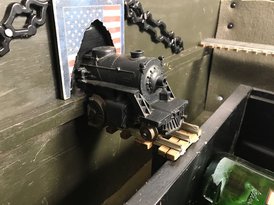 Very Cool Folk Art Military Themed Bar Wine Storage Locker With Trench Art 'Take A Shot' Bullet Shot Glasses Plus Bottle Openers - See All Photos [Photo 37]