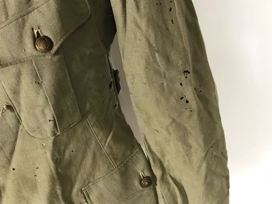 Historical WWII Military Trunk Time Capsule Loaded With Period Items Including Unopened Tobacco, Letters, Gold Fountain Pens, Notes, Japanese Military Jacket And More Owned By Charles F. Chase U.S.N. Doctor PhM Pharmacist's Mate - See All Photos [Photo 171]