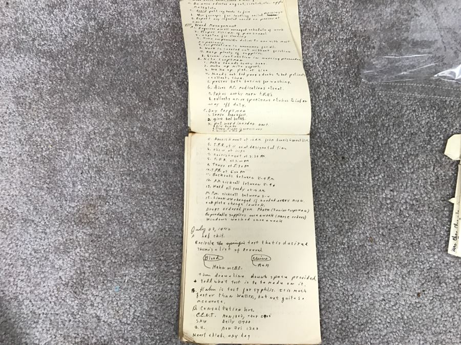 Historical WWII Military Trunk Time Capsule Loaded With Period Items Including Unopened Tobacco, Letters, Gold Fountain Pens, Notes, Japanese Military Jacket And More Owned By Charles F. Chase U.S.N. Doctor PhM Pharmacist's Mate - See All Photos [Photo 83]