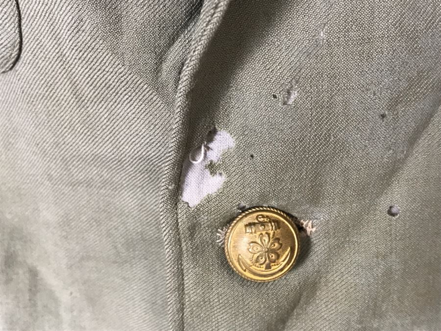 Historical WWII Military Trunk Time Capsule Loaded With Period Items Including Unopened Tobacco, Letters, Gold Fountain Pens, Notes, Japanese Military Jacket And More Owned By Charles F. Chase U.S.N. Doctor PhM Pharmacist's Mate - See All Photos [Photo 168]