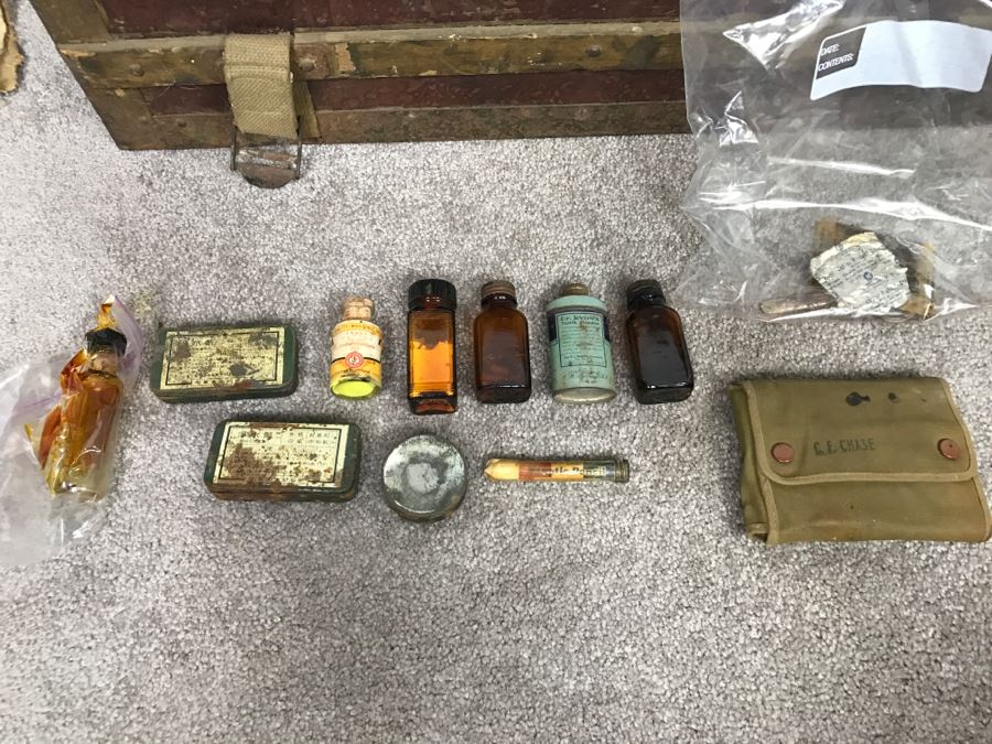 Historical WWII Military Trunk Time Capsule Loaded With Period Items Including Unopened Tobacco, Letters, Gold Fountain Pens, Notes, Japanese Military Jacket And More Owned By Charles F. Chase U.S.N. Doctor PhM Pharmacist's Mate - See All Photos [Photo 24]