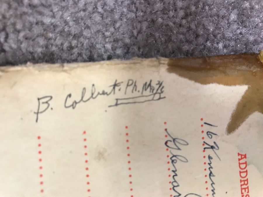 Historical WWII Military Trunk Time Capsule Loaded With Period Items Including Unopened Tobacco, Letters, Gold Fountain Pens, Notes, Japanese Military Jacket And More Owned By Charles F. Chase U.S.N. Doctor PhM Pharmacist's Mate - See All Photos [Photo 71]