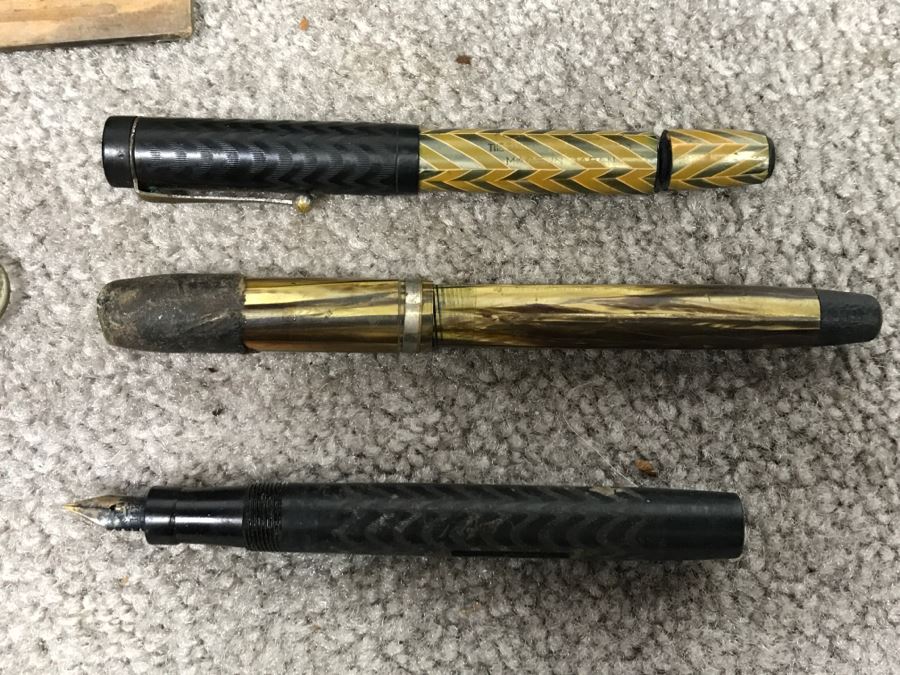 Historical WWII Military Trunk Time Capsule Loaded With Period Items Including Unopened Tobacco, Letters, Gold Fountain Pens, Notes, Japanese Military Jacket And More Owned By Charles F. Chase U.S.N. Doctor PhM Pharmacist's Mate - See All Photos [Photo 106]