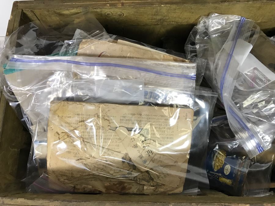 Historical WWII Military Trunk Time Capsule Loaded With Period Items Including Unopened Tobacco, Letters, Gold Fountain Pens, Notes, Japanese Military Jacket And More Owned By Charles F. Chase U.S.N. Doctor PhM Pharmacist's Mate - See All Photos [Photo 19]