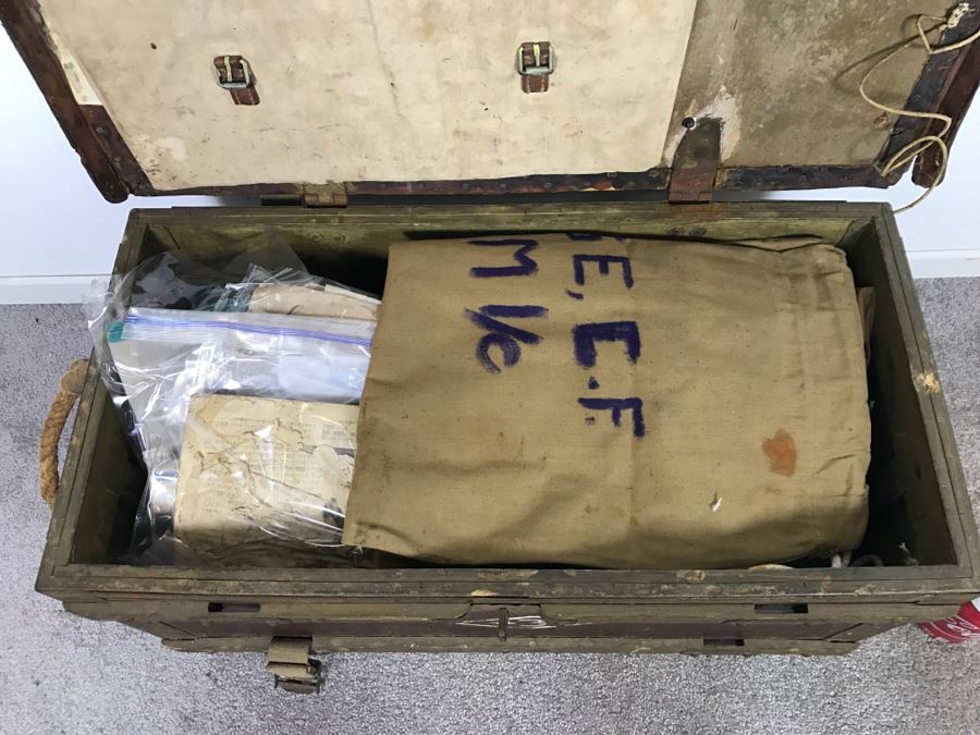 Historical WWII Military Trunk Time Capsule Loaded With Period Items Including Unopened Tobacco, Letters, Gold Fountain Pens, Notes, Japanese Military Jacket And More Owned By Charles F. Chase U.S.N. Doctor PhM Pharmacist's Mate - See All Photos [Photo 17]