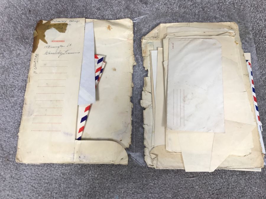 Historical WWII Military Trunk Time Capsule Loaded With Period Items Including Unopened Tobacco, Letters, Gold Fountain Pens, Notes, Japanese Military Jacket And More Owned By Charles F. Chase U.S.N. Doctor PhM Pharmacist's Mate - See All Photos [Photo 67]