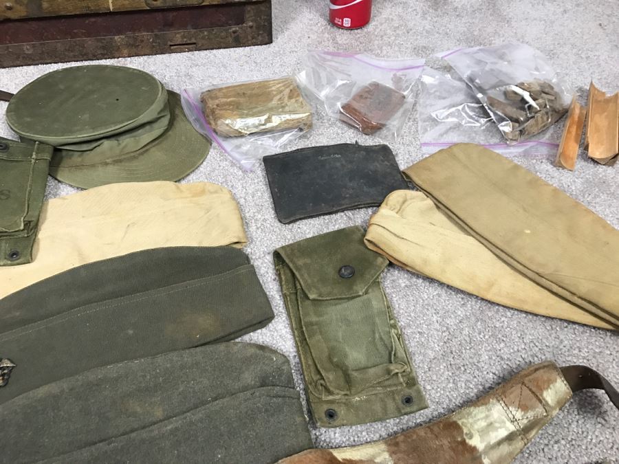 Historical WWII Military Trunk Time Capsule Loaded With Period Items Including Unopened Tobacco, Letters, Gold Fountain Pens, Notes, Japanese Military Jacket And More Owned By Charles F. Chase U.S.N. Doctor PhM Pharmacist's Mate - See All Photos [Photo 141]