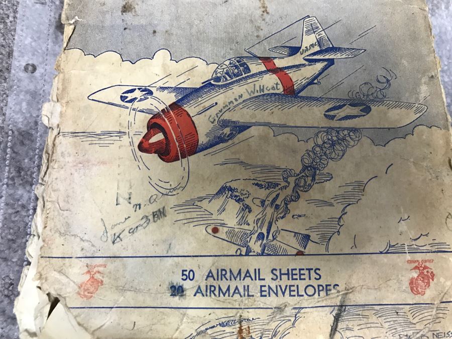 Historical WWII Military Trunk Time Capsule Loaded With Period Items Including Unopened Tobacco, Letters, Gold Fountain Pens, Notes, Japanese Military Jacket And More Owned By Charles F. Chase U.S.N. Doctor PhM Pharmacist's Mate - See All Photos [Photo 66]