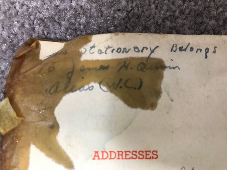 Historical WWII Military Trunk Time Capsule Loaded With Period Items Including Unopened Tobacco, Letters, Gold Fountain Pens, Notes, Japanese Military Jacket And More Owned By Charles F. Chase U.S.N. Doctor PhM Pharmacist's Mate - See All Photos [Photo 69]