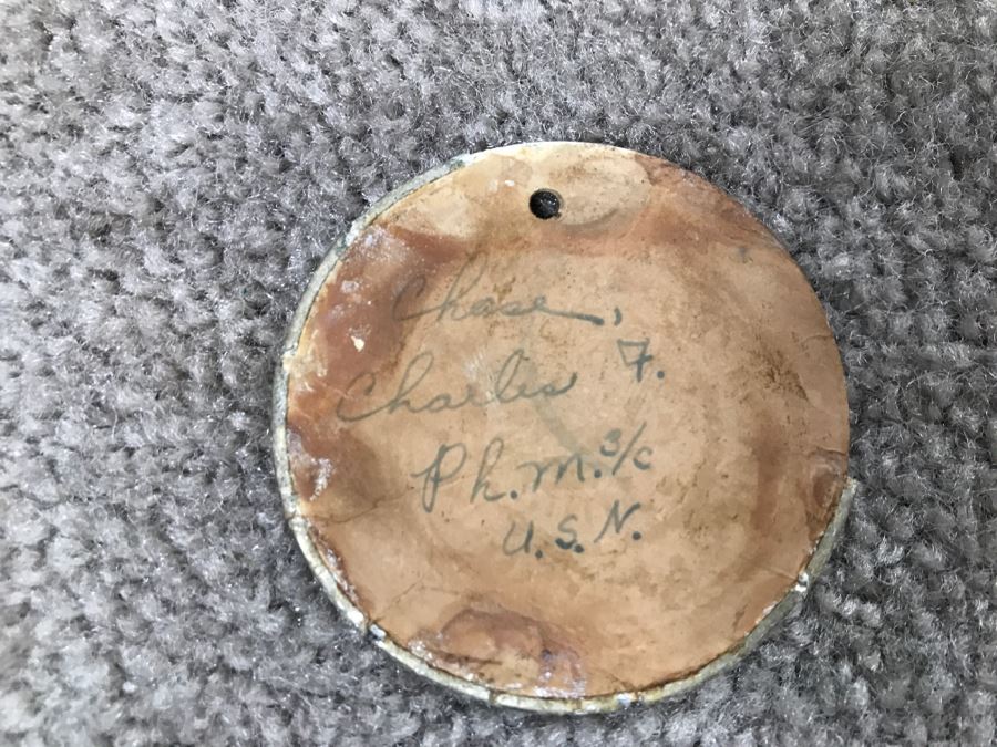 Historical WWII Military Trunk Time Capsule Loaded With Period Items Including Unopened Tobacco, Letters, Gold Fountain Pens, Notes, Japanese Military Jacket And More Owned By Charles F. Chase U.S.N. Doctor PhM Pharmacist's Mate - See All Photos [Photo 126]
