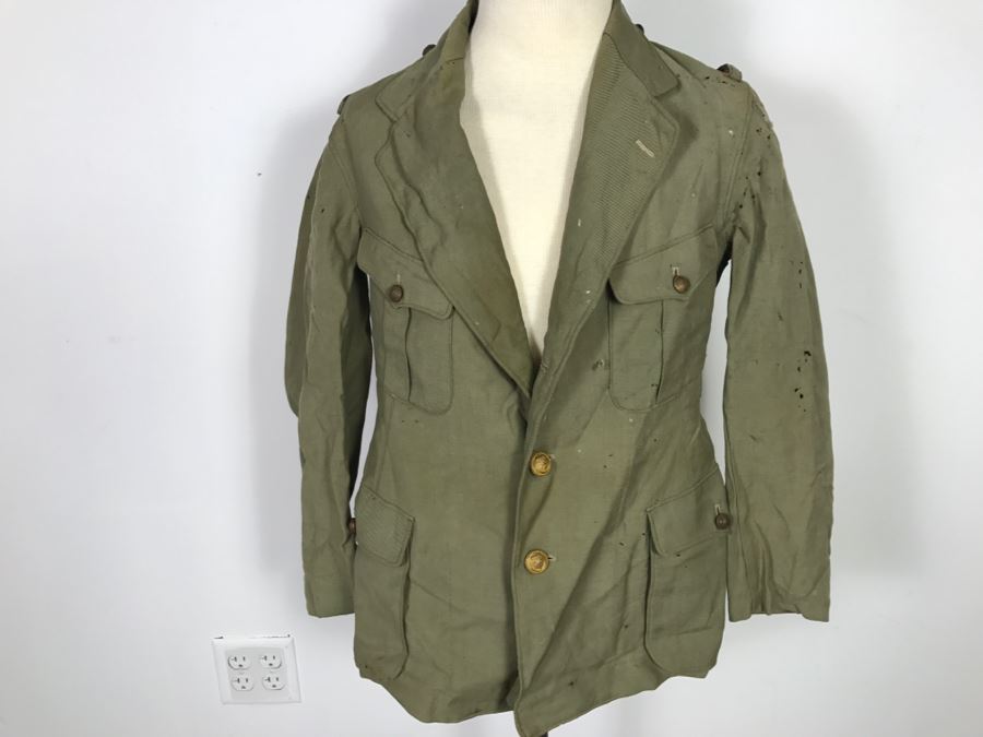 Historical WWII Military Trunk Time Capsule Loaded With Period Items Including Unopened Tobacco, Letters, Gold Fountain Pens, Notes, Japanese Military Jacket And More Owned By Charles F. Chase U.S.N. Doctor PhM Pharmacist's Mate - See All Photos [Photo 164]