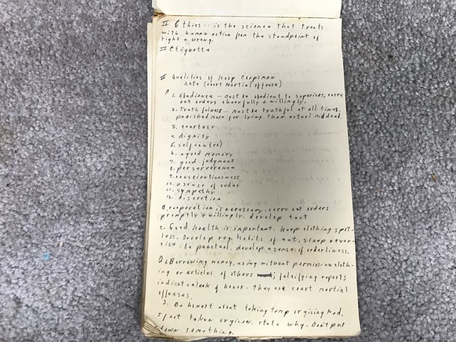 Historical WWII Military Trunk Time Capsule Loaded With Period Items Including Unopened Tobacco, Letters, Gold Fountain Pens, Notes, Japanese Military Jacket And More Owned By Charles F. Chase U.S.N. Doctor PhM Pharmacist's Mate - See All Photos [Photo 79]