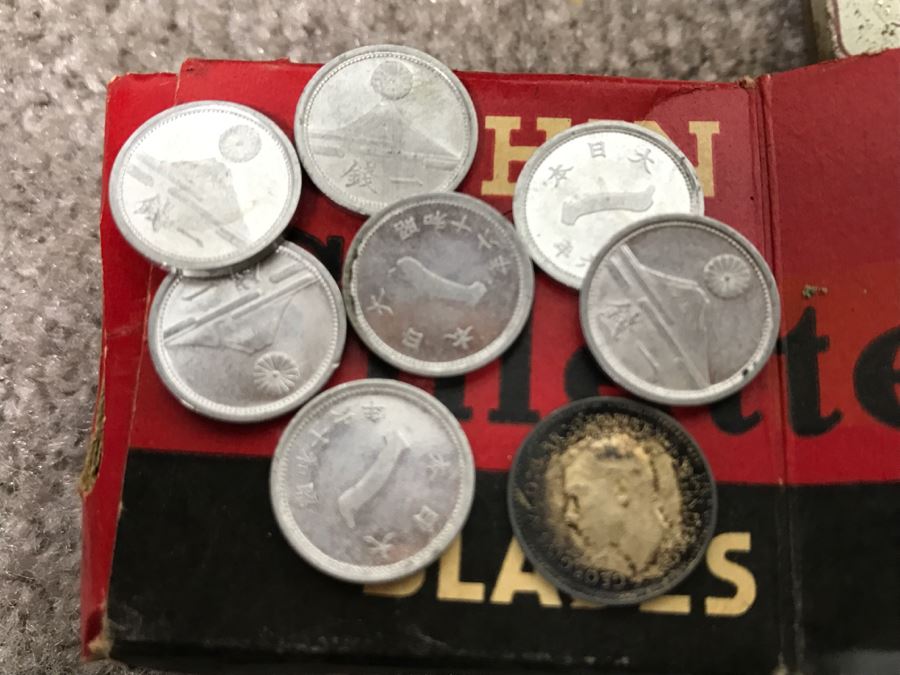 Historical WWII Military Trunk Time Capsule Loaded With Period Items Including Unopened Tobacco, Letters, Gold Fountain Pens, Notes, Japanese Military Jacket And More Owned By Charles F. Chase U.S.N. Doctor PhM Pharmacist's Mate - See All Photos [Photo 114]