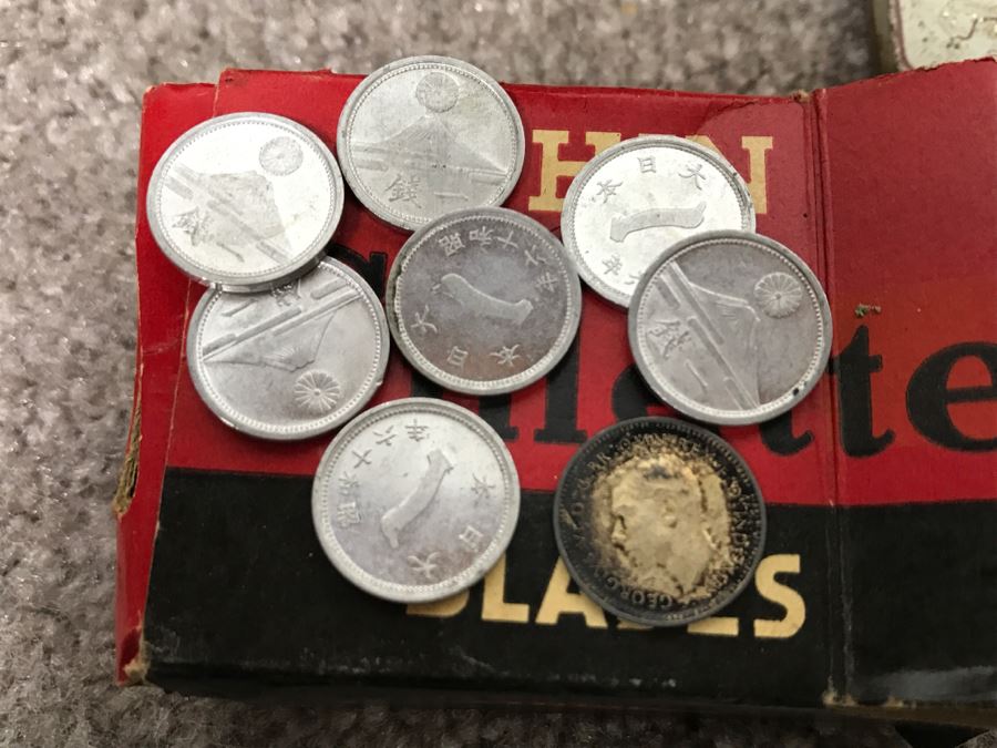 Historical WWII Military Trunk Time Capsule Loaded With Period Items Including Unopened Tobacco, Letters, Gold Fountain Pens, Notes, Japanese Military Jacket And More Owned By Charles F. Chase U.S.N. Doctor PhM Pharmacist's Mate - See All Photos [Photo 115]