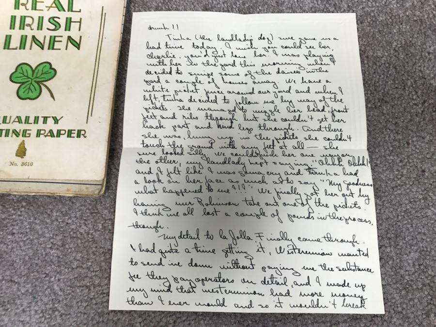 Historical WWII Military Trunk Time Capsule Loaded With Period Items Including Unopened Tobacco, Letters, Gold Fountain Pens, Notes, Japanese Military Jacket And More Owned By Charles F. Chase U.S.N. Doctor PhM Pharmacist's Mate - See All Photos [Photo 76]